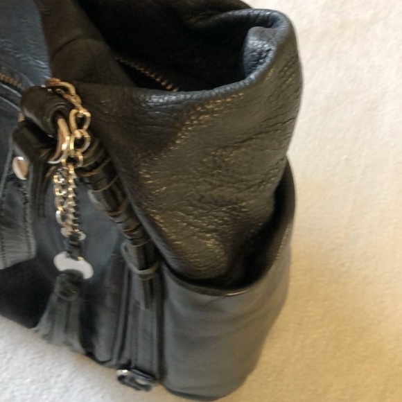 Olivia Harris Black Leather Shoulder Hand Bag Large - Picture 5 of 6